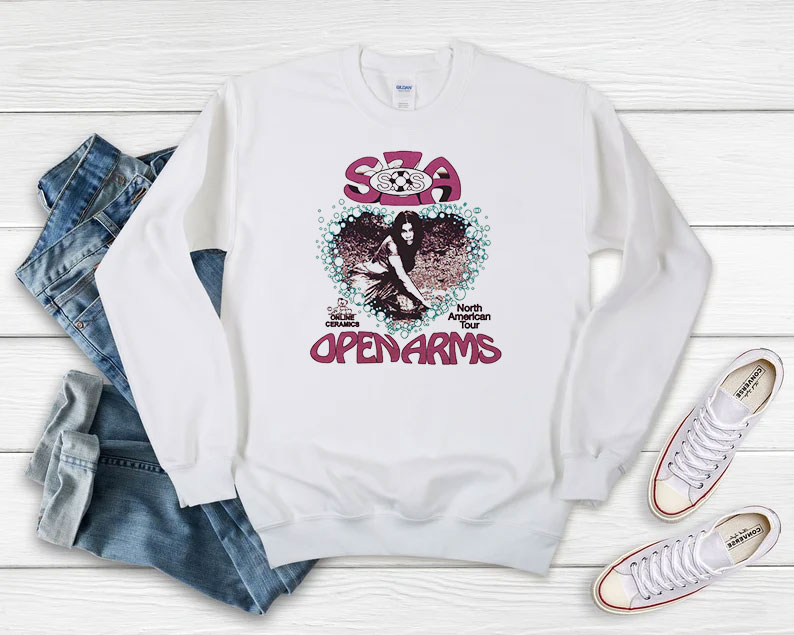 SZA Open Arms North American Tour Online Ceramics Sweatshirt 510x408 image SZA Open Arms North American Tour Online Ceramics Sweatshirt 510x408 SZA Open Arms North American Tour Online Ceramics Sweatshirt