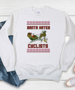 Santa Hates Cyclist Ugly Christmas Sweatshirt