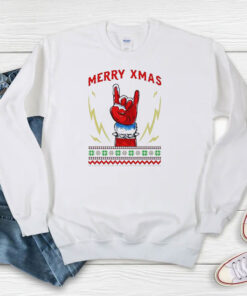 Santa Metal Fist Merry XMas Christmas Sweatshirt