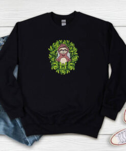 Stoner Sloth Smoking In Weed Garden Sweatshirt