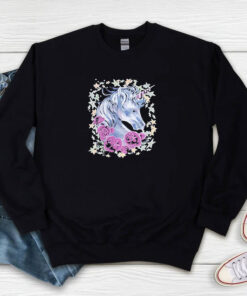 Vintage Graphic Stars Unicorn Roses Sweatshirt