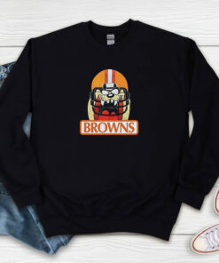 Warner Bros Tasmanian Devil Taz Cleveland Browns Helmet Sweatshirt