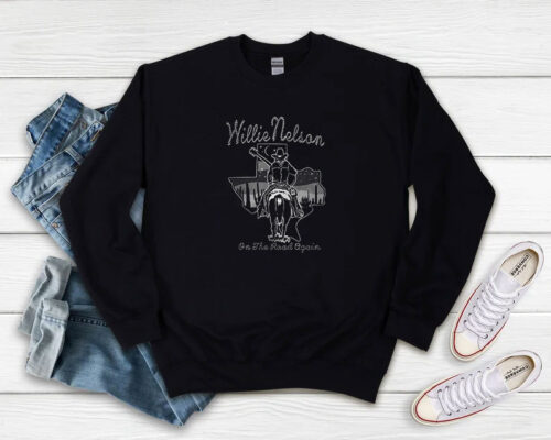 Willie Nelson On The Road Again Sweatshirt 500x400 Willie Nelson On The Road Again Sweatshirt
