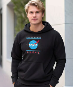Happy Merry Christmas Santa Nasa Logo Parody Hoodie