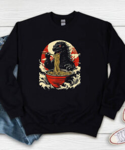 Funny Kaiju Eating Ramen Japanese Monster Sweatshirt