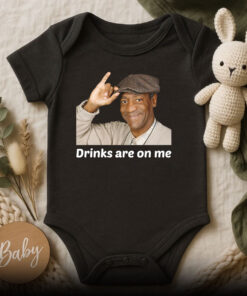 Bill Cosby Drinks Are On Me Funny Baby Onesie