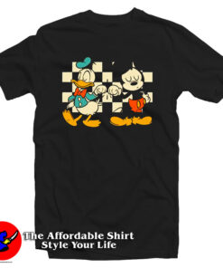 Checkered Donald And Mickey T Shirt