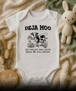 Deja Moo Funny Sarcastic Baby Onesie