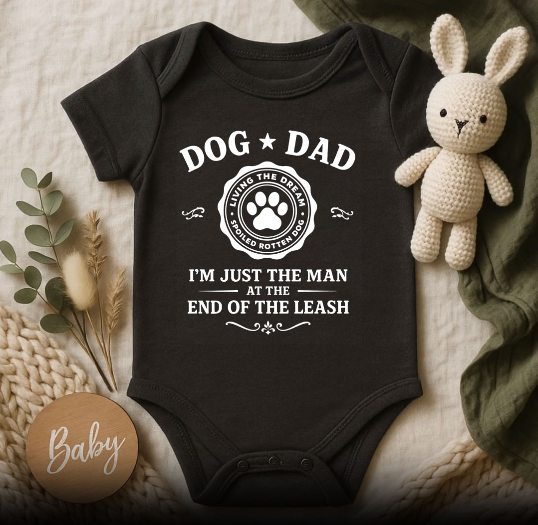 Dog Dad Im Just The Man At The End Of The Leash Baby Onesie 510x498 image Dog Dad Im Just The Man At The End Of The Leash Baby Onesie 510x498 Dog Dad I’m Just The Man At The End Of The Leash Baby Onesie