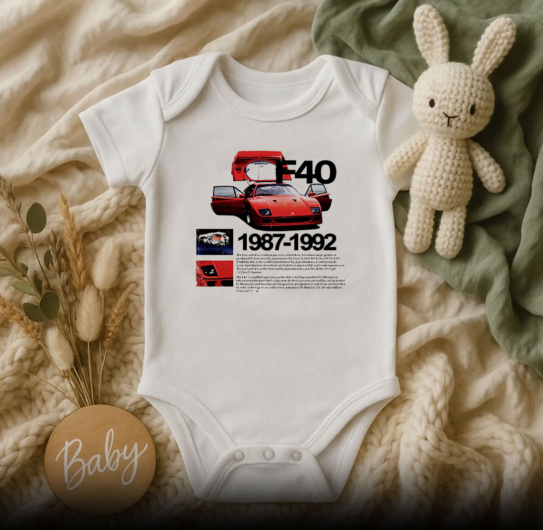 Ferrari F40 Vintage Baby Onesie 510x498 image Ferrari F40 Vintage Baby Onesie 510x498 Ferrari F40 Vintage Baby Onesie