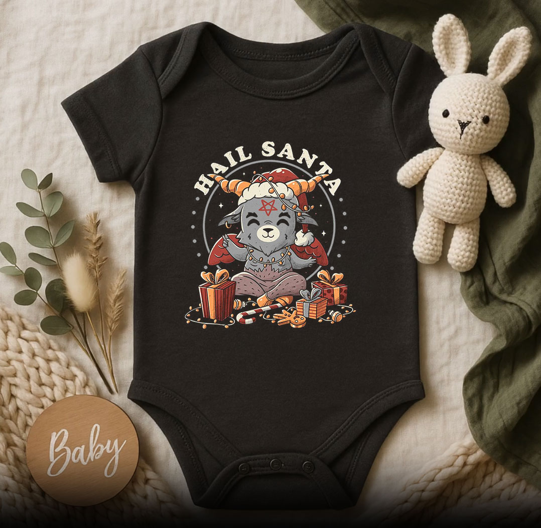 Hail Santa Funny Cute Evil Christmas Baphomet Baby Onesie 510x498 image Hail Santa Funny Cute Evil Christmas Baphomet Baby Onesie 510x498 Hail Santa Funny Cute Evil Christmas Baphomet Baby Onesie