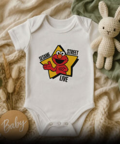 Vintage 90s Sesame Street Live Elmo Jim Henson Baby Onesie
