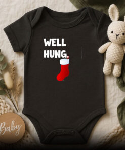 Well Hung Endowed Christmas Stocking Baby Onesie
