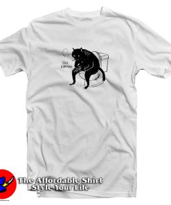 Shit Happens Black Cat Smoking On Toilet T Shirt